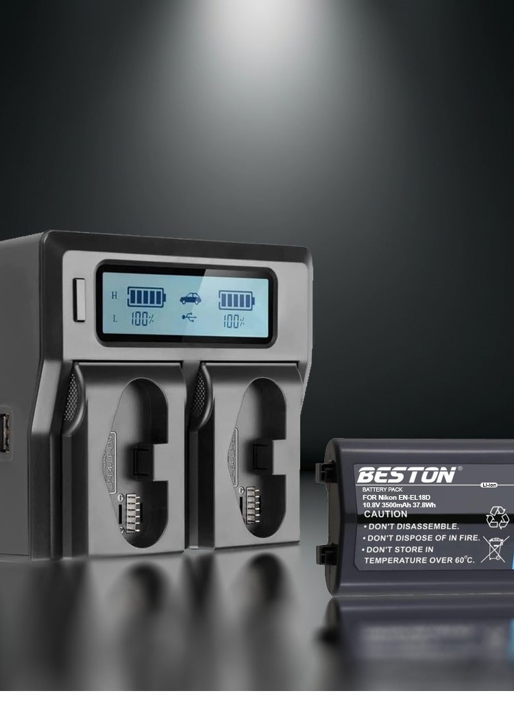 BESTON Beston EN-EL18D USB Double Charger for Nikon - Image 2