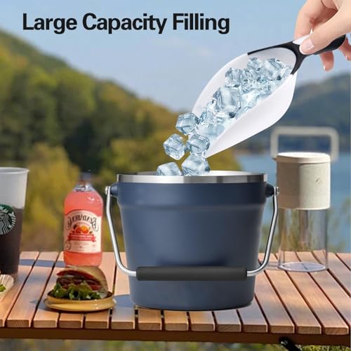 UXIETIN Rambler Ice Bucket Scoop Compatible with Yeti,Food grade PP Ice Scoop with Soft Grip Handle and Hanging Hole Compatible with YETI Rambler Beverage Bucket,Ice Maker - Image 4