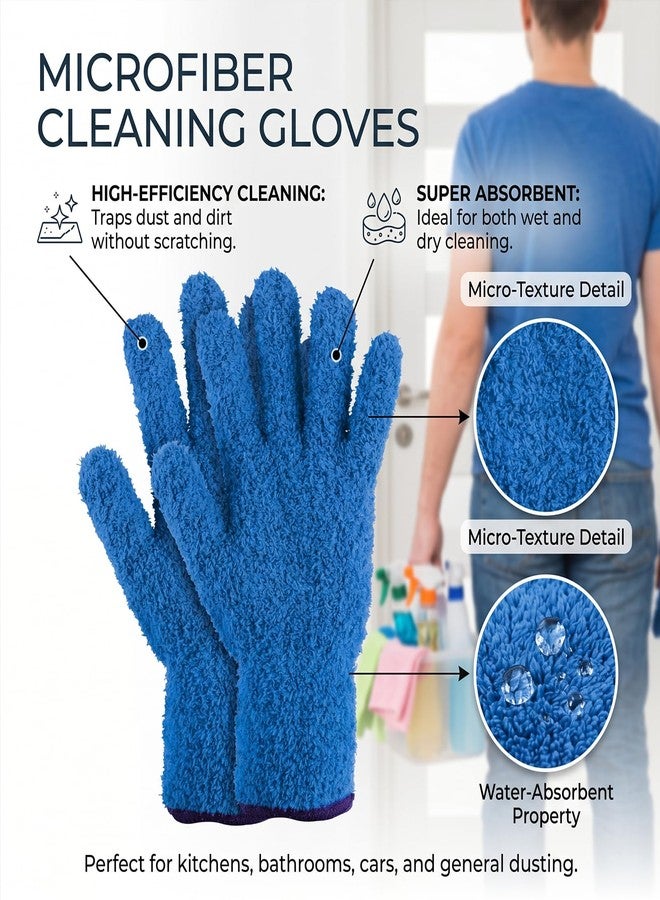 Sibba Microfiber Gloves for Plants Dusting Cleaning, Reusable Cleaning Gloves Mittens, Dusting Mittens for Plants Car Blinds House Use Clean - Image 3
