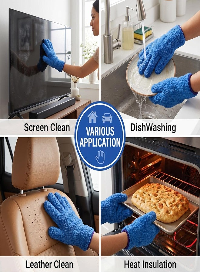 Sibba Microfiber Gloves for Plants Dusting Cleaning, Reusable Cleaning Gloves Mittens, Dusting Mittens for Plants Car Blinds House Use Clean - Image 5