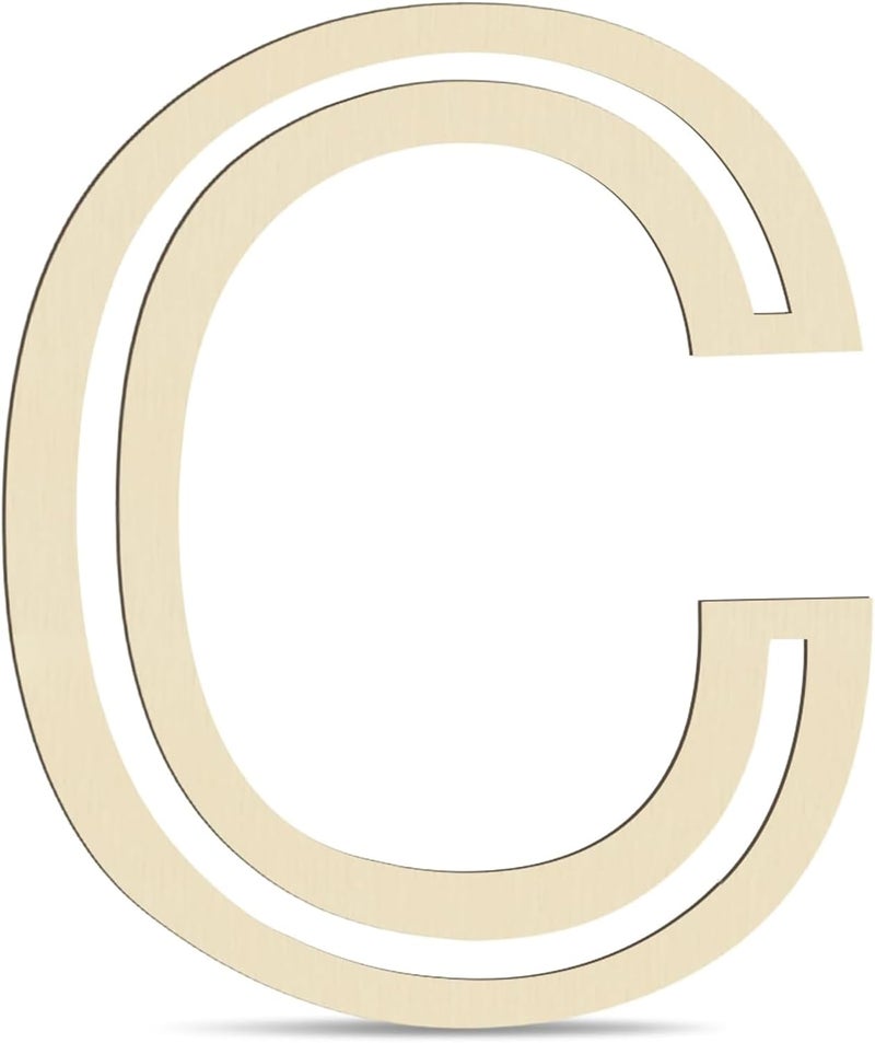 CLITHS Wooden Letter C Large Unfinished Alphabet Cutout DIY Paintable Craft Letters for Wall, Nursery, Wedding, Home Party Decorations 13.65x11.51 in - Image 1