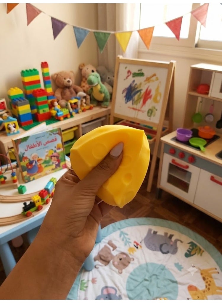 Squishy Cheese | Relaxing Squeezy Cheese | Soft Squishy Cheese | Relaxing Cheese | Slow-Rebound Squishy Cheese | Squishy Cheese Cube | Fun Stress Relief Cheese | Jumbo Squishy Cheese | Squishy Cheese | Super Cheesy Squishy / Squishy Cheese Toy for Adults and Kids / Stress Relief Squishy Cheese / Needoh / Needoh Squishy / Needoh Squishy - Image 2