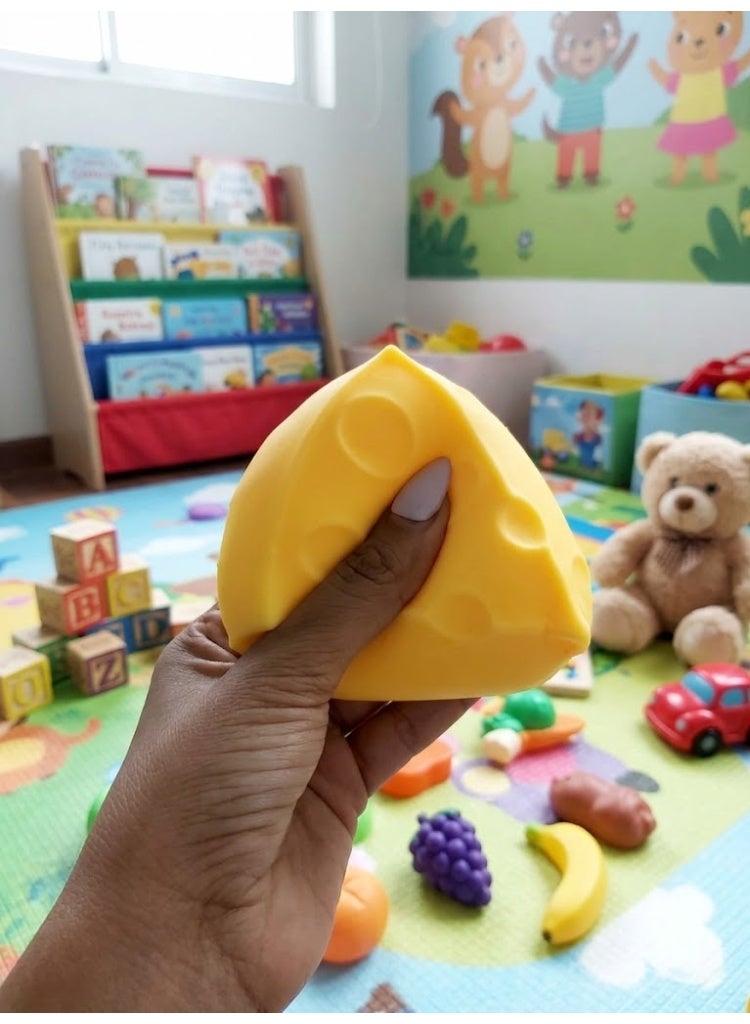 Squishy Cheese | Relaxing Squeezy Cheese | Soft Squishy Cheese | Relaxing Cheese | Slow-Rebound Squishy Cheese | Squishy Cheese Cube | Fun Stress Relief Cheese | Jumbo Squishy Cheese | Squishy Cheese | Super Cheesy Squishy / Squishy Cheese Toy for Adults and Kids / Stress Relief Squishy Cheese / Needoh / Needoh Squishy / Needoh Squishy - Image 3