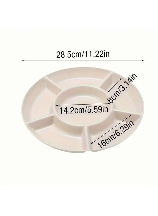Green 6 Compartments Round Snack Plate for Party Wedding Holiday - Image 2