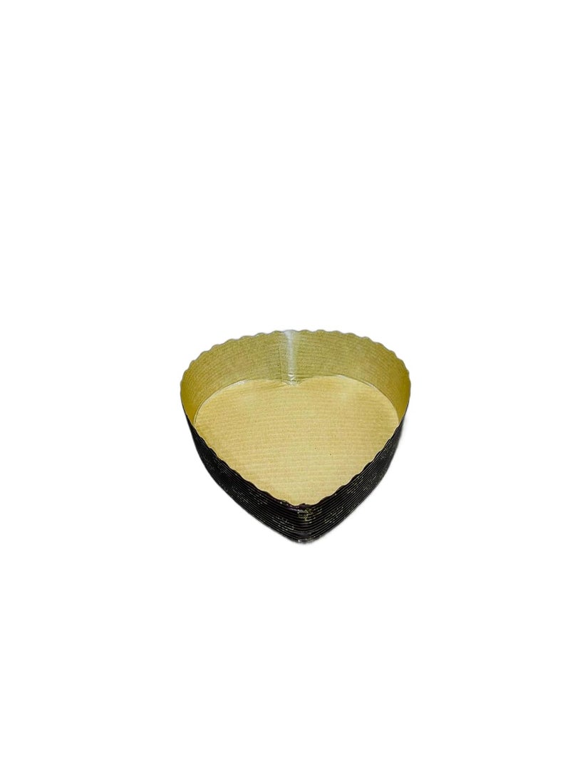Baekence Bake and Serve Cake Moulds Muffin Mould Heart Mould 100gms Pack of 25 pcs Heart Shape Brown - Image 1