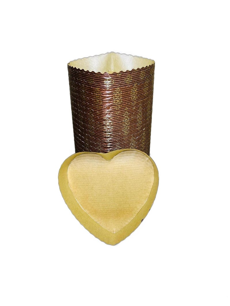Baekence Bake and Serve Cake Moulds Muffin Mould Heart Mould 100gms Pack of 25 pcs Heart Shape Brown - Image 2
