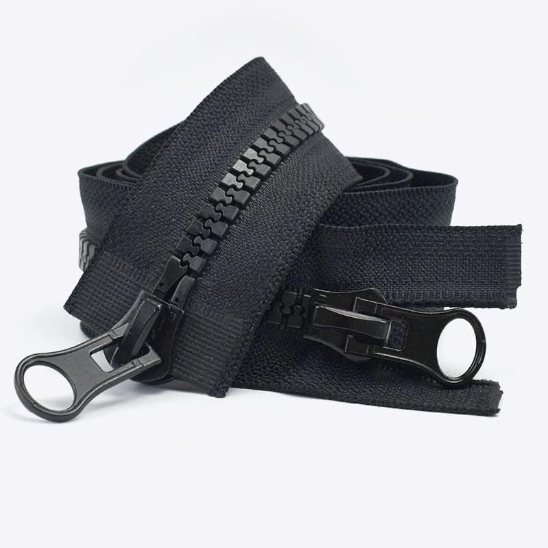 Zipper, Zipper 60-250cm Double Sliders Open End Zip Jacket Coat Tent Black Zippers DIY Sewing Clothing Accessories (Color : 2, Size : 200CM NO8) - Image 1