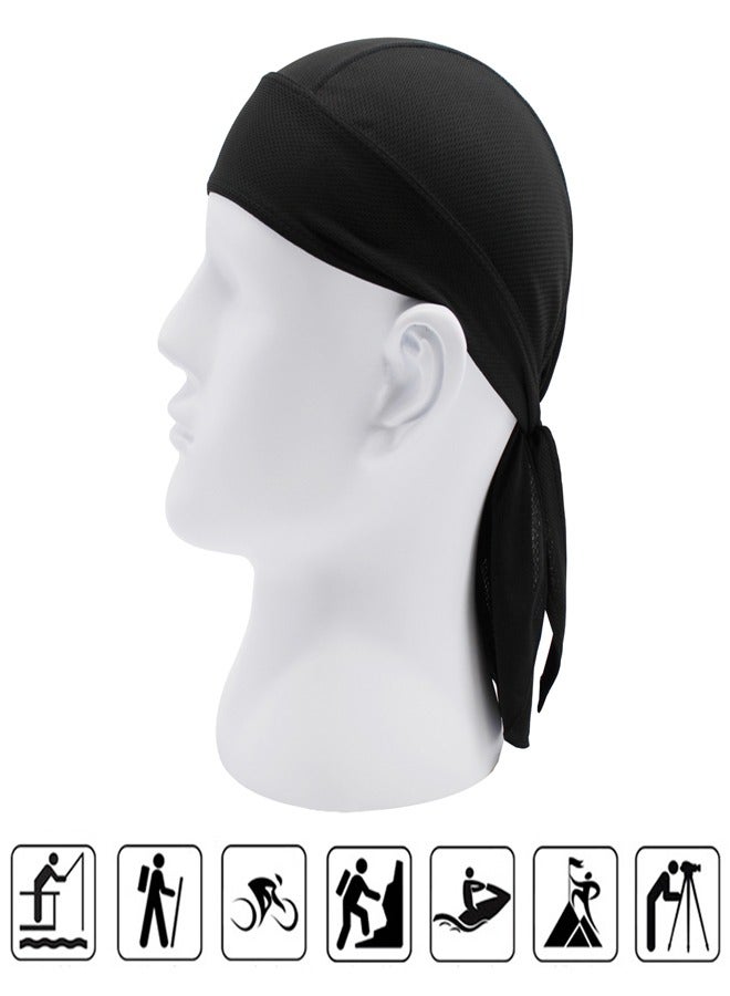 GUSGU Sweat Wicking Beanie Cap 4 Pieces Cooling Skull Cap Pirate Hat Bandana Head Wrap Summer Caps for Women Men Outdoor Activities  - Image 3