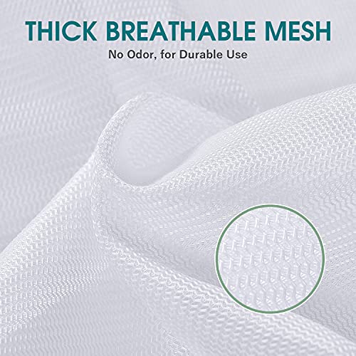 OTraki 2 Pcs Large Mesh Laundry Bags 24X36 Inch Heavy Duty Drawstring Laundry Wash Bag, Dirty Clothes Laundry Hamper Liner Machine Washable Storage Bag for Travel Dorm Camp Hotel Beach White - Image 3
