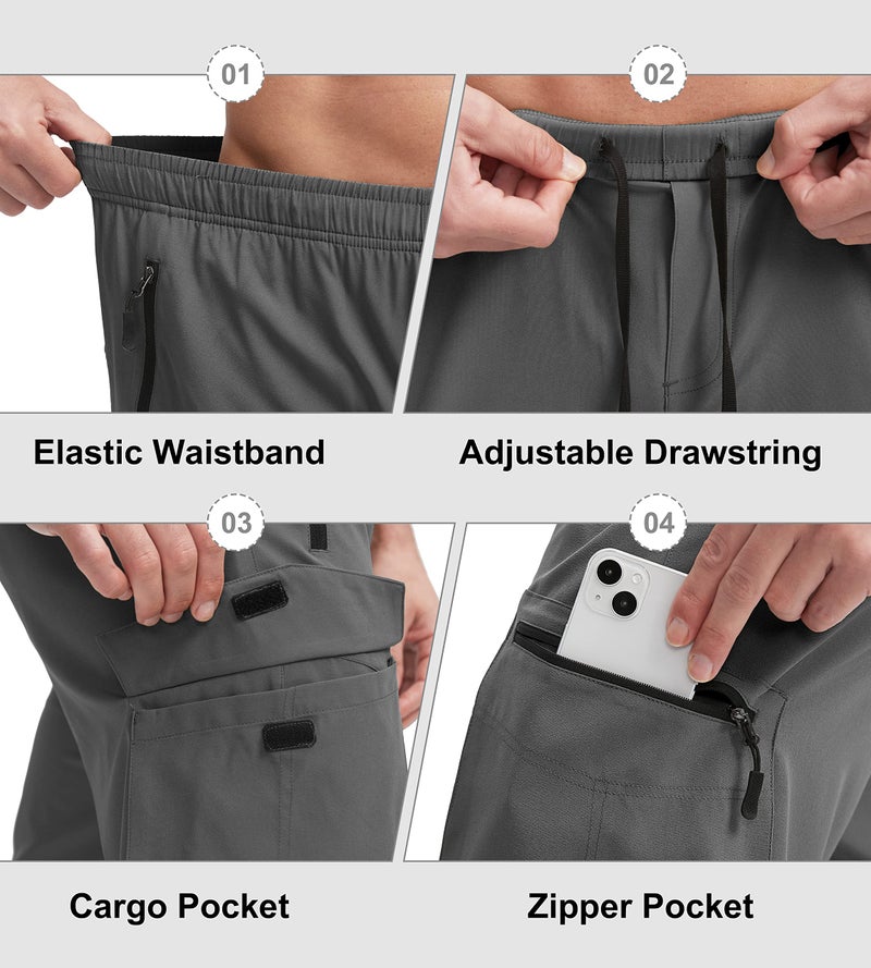 Bikewa Men's Mountain Bike Shorts 3D Padded Lightweight Biking Riding Cycling Bicycle Loose-fit Biker Shorts Zipper Pockets Grey Black X-Large - Image 5