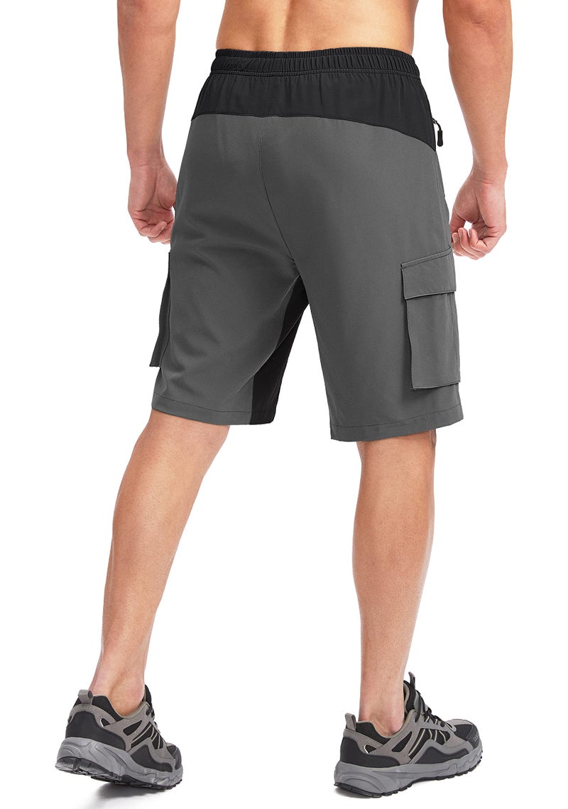 Bikewa Men's Mountain Bike Shorts 3D Padded Lightweight Biking Riding Cycling Bicycle Loose-fit Biker Shorts Zipper Pockets Grey Black X-Large - Image 3