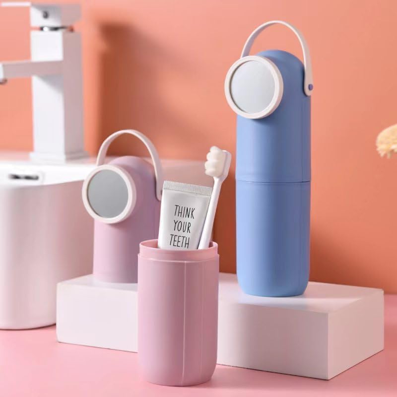 GOPAD GOPAD Capsule Shape Travel Toothbrush Cover Holder Portable Toothbrush Storage Box Plastic Toothbrush Holder for Bathroom Organizer Accessories Set Hiking Camping Toothbrush Caserabbit Style1pcs  - Image 5