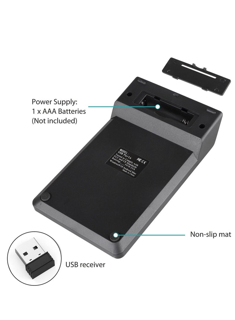 هينغ لوحة مفاتيح رقمية لاسلكية صغيرة 2.4G 18 مفتاح لوحة أرقام محمولة ملحقات لوحة مفاتيح محاسبة صامتة مع مستقبل USB لأجهزة الكمبيوتر المحمول وأجهزة الكمبيوتر المكتبية والكمبيوتر المحمول - Image 3