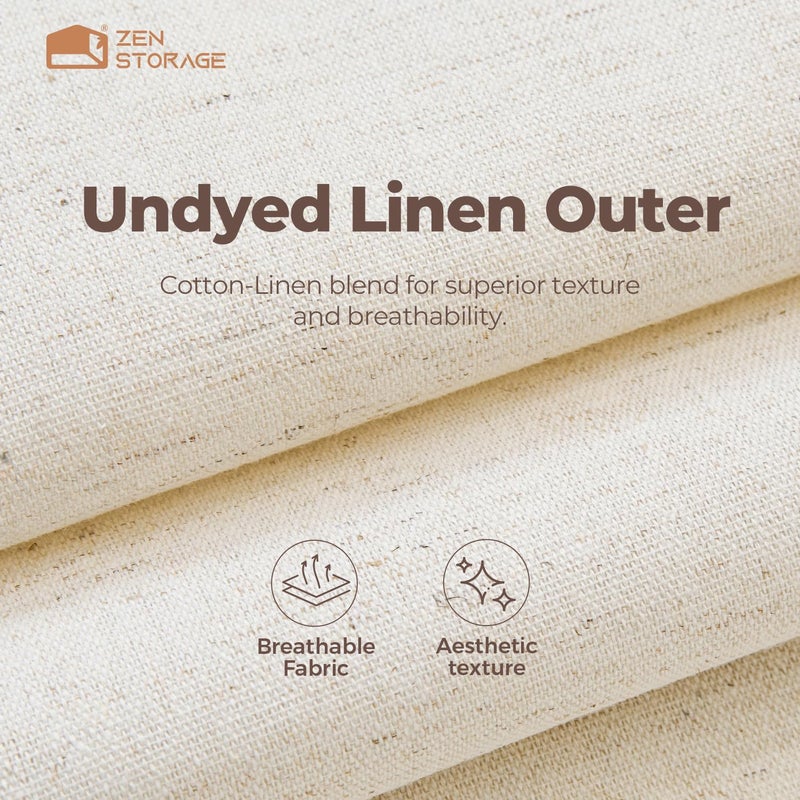 ZenStorage Cotton Linen Drawer Organizer for Baby Clothes, 12Pack Multi-Size Nursery Dresser Dividers for Clothes, Premium Foldable Storage Bins for Bedroom, Closet and Diaper Table, Beige - Image 2