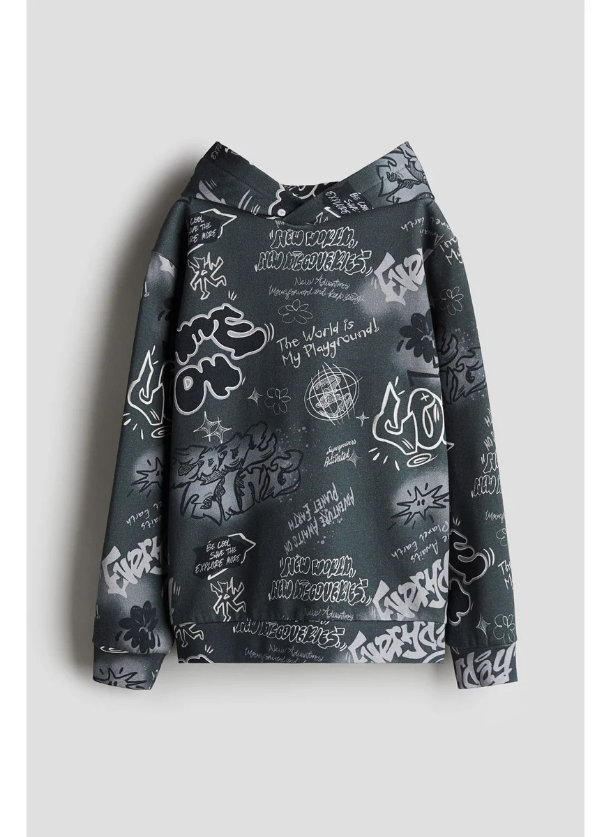 اتش اند ام Printed Hoodie