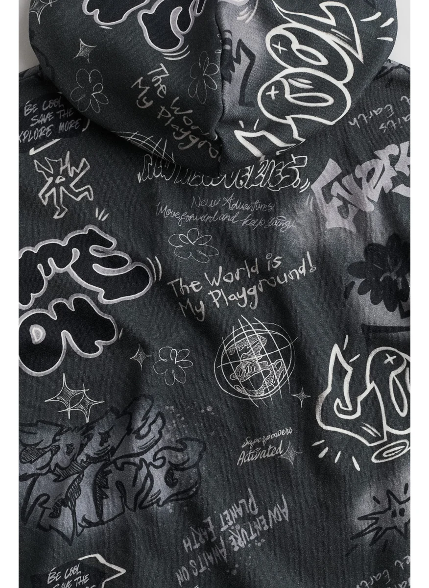 اتش اند ام Printed Hoodie