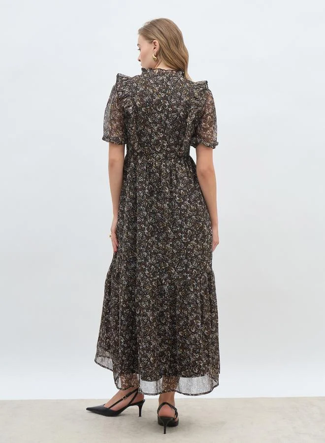 Styli Floral Chiffon Dress