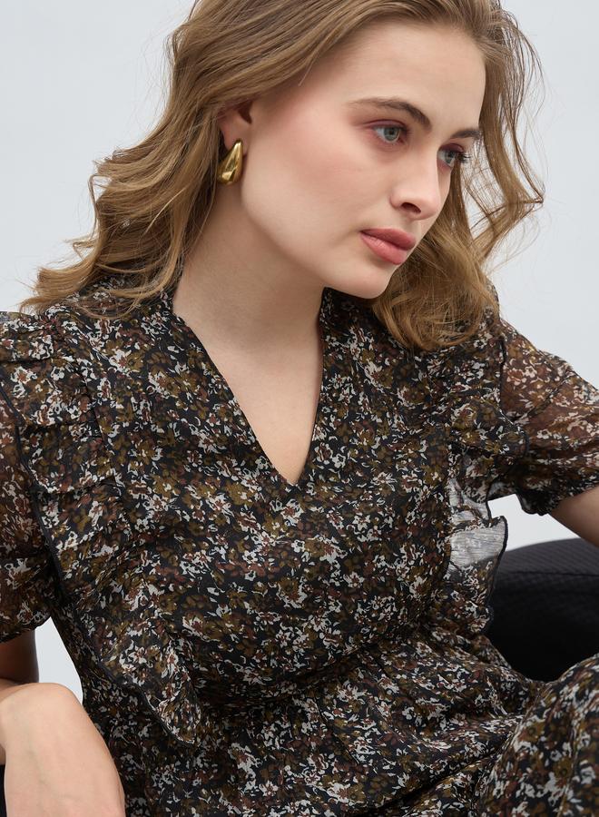 Styli Floral Chiffon Dress  - Image 4