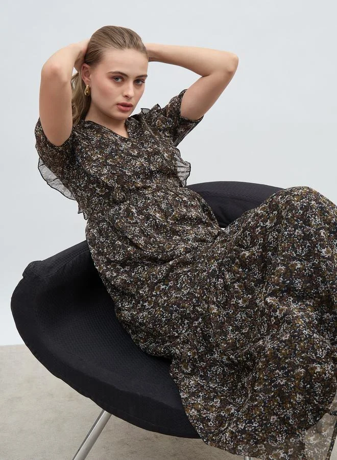 Styli Floral Chiffon Dress