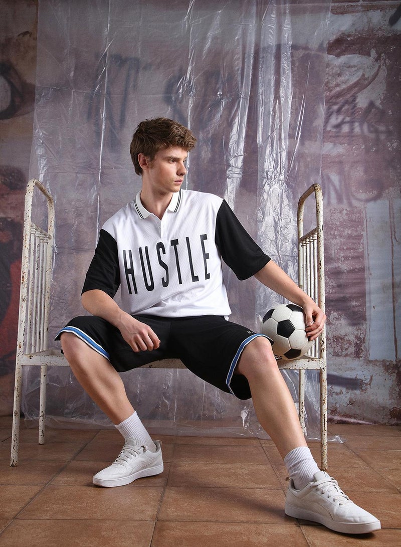 Hubberholme Men Streetletics Printed T-Shirt & Shorts Oversized fit Mesh Co-ord Set - Image 2