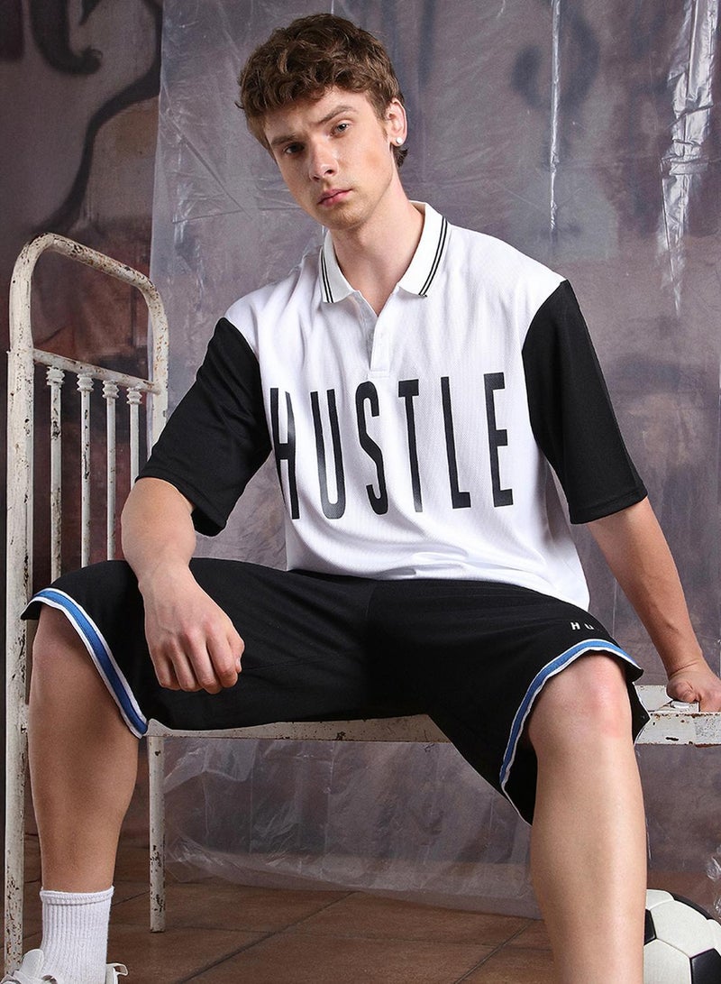 Hubberholme Men Streetletics Printed T-Shirt & Shorts Oversized fit Mesh Co-ord Set - Image 1