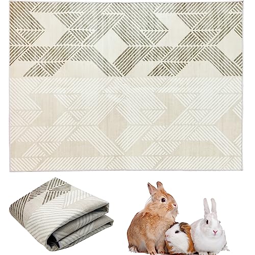 VCEPJH Extra Large Rabbit Cage Liner Reusable 63 inch Washable Bunny Floor Mat Soft Animal Bedding Cage Flooring Pads Non-Slip Pet Rug for Indoor Dogs Puppy Cats Totoro Ferret - Image 1