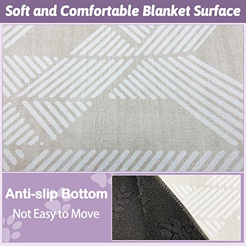 VCEPJH Extra Large Rabbit Cage Liner Reusable 63 inch Washable Bunny Floor Mat Soft Animal Bedding Cage Flooring Pads Non-Slip Pet Rug for Indoor Dogs Puppy Cats Totoro Ferret - Image 3