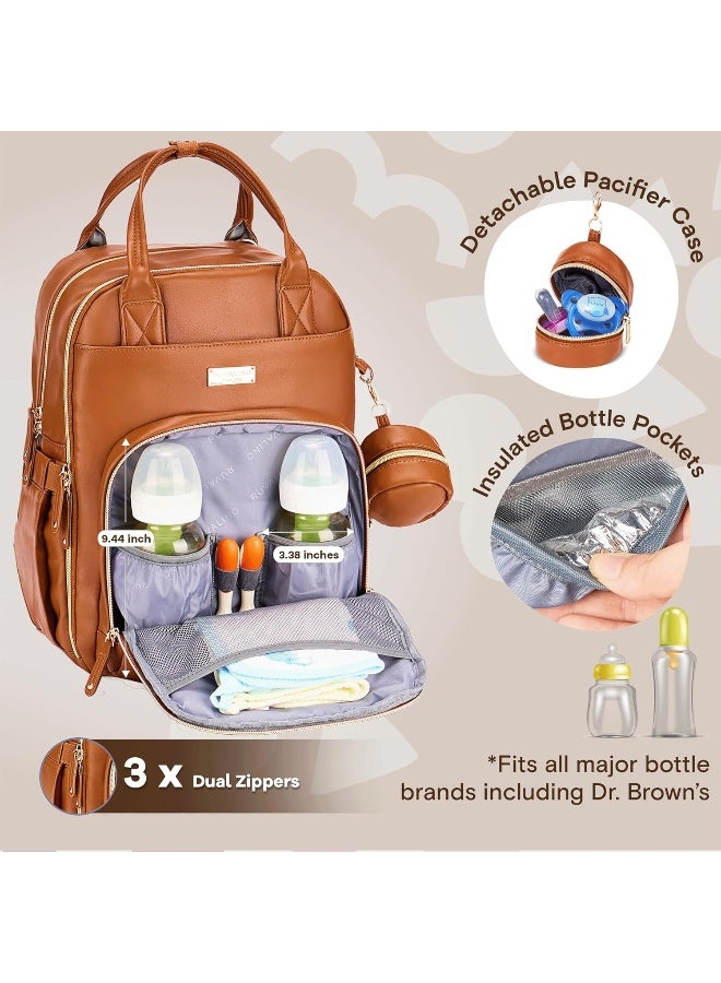 RUVALINO Diaper Bag Backpack, Multifunction Travel Pack Maternity Baby Changing Bags, Large Capacity, Waterproof - Image 2