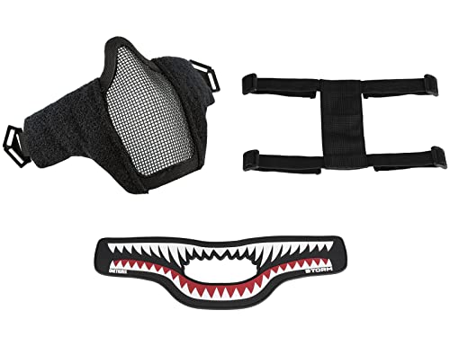OneTigris X Storm Airsoft Mask, Tactical Mesh Face Protection with Removable Shark Jaw Morale Patch for CS Paintball - Image 2