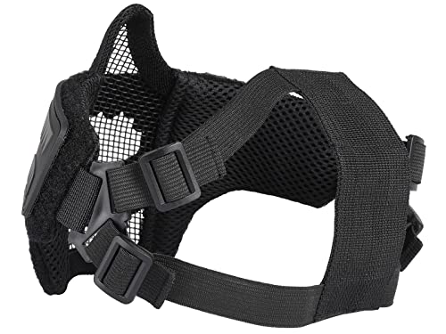 OneTigris X Storm Airsoft Mask, Tactical Mesh Face Protection with Removable Shark Jaw Morale Patch for CS Paintball - Image 4