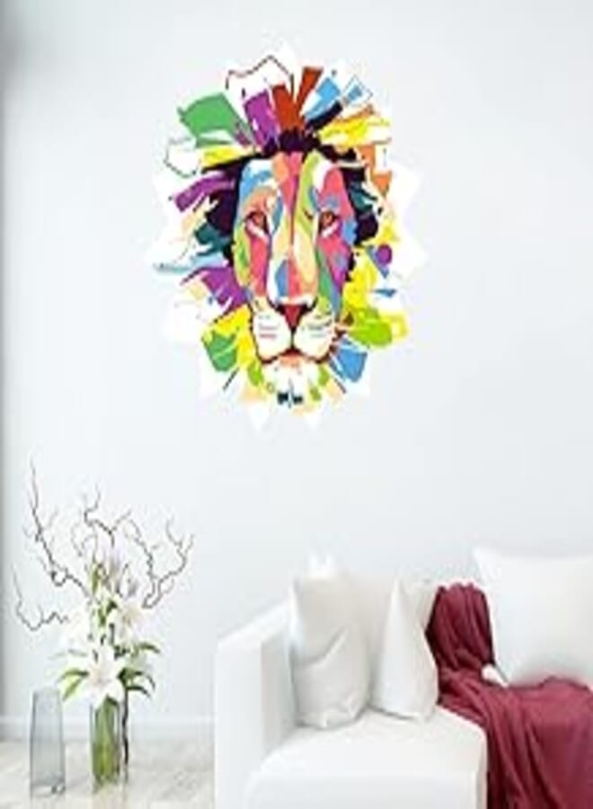 Generic Decorative multicolored sticker -Pop art - majestic lion (60x60cm) 