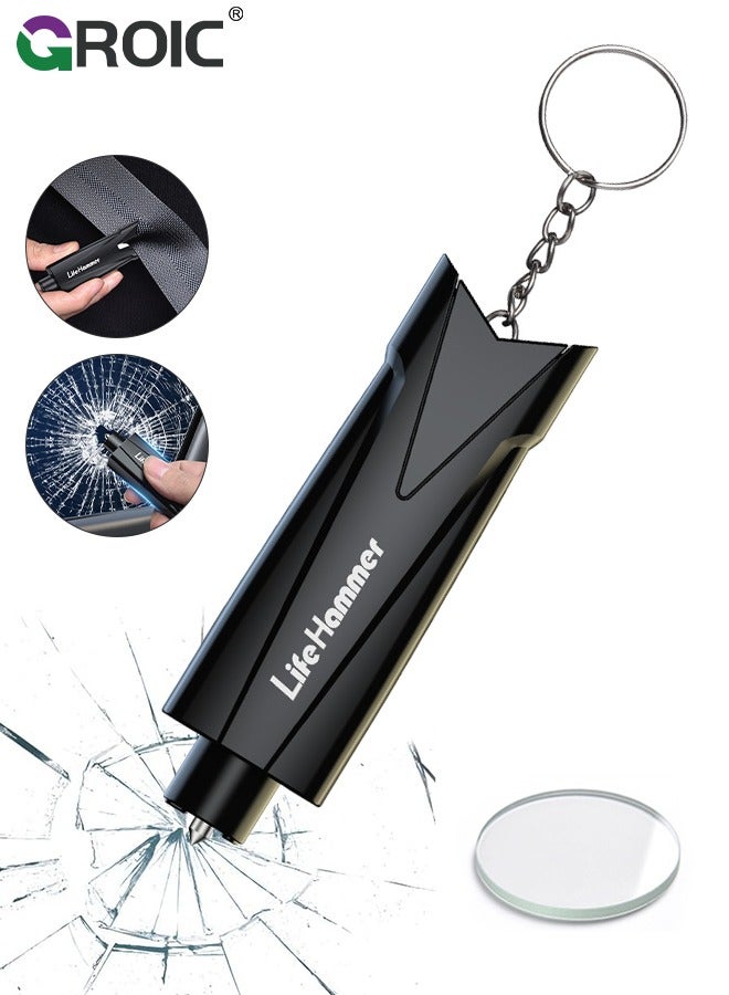 GROIC 2 IN 1 Safety Hammer Emergency Car Escape Tool Seat Belt Cutter and Car Glass Window Breaker Portable Life-Saving Emergency Artifact with A Piece of Test Glass - Image 1