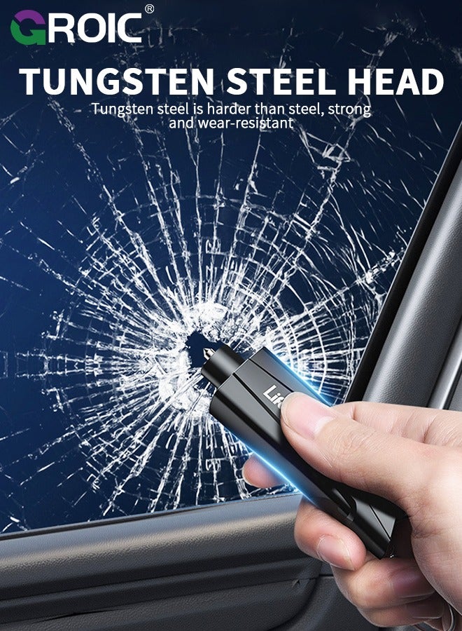 GROIC 2 IN 1 Safety Hammer Emergency Car Escape Tool Seat Belt Cutter and Car Glass Window Breaker Portable Life-Saving Emergency Artifact with A Piece of Test Glass - Image 3