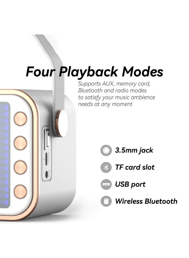 Smartbarry Mini Portable Karaoke Speaker for Kids & Adults – With 2 Microphones, Retro Handheld Speaker System with Disco Light – Fun Gift for Home, Parties & KTV - Image 4