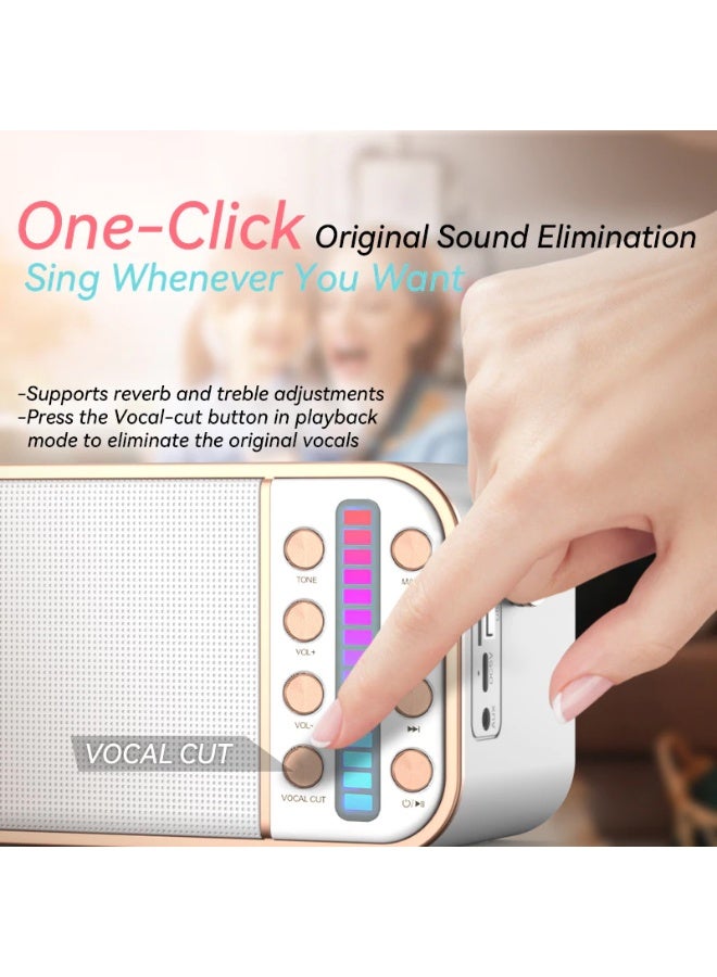 Smartbarry Mini Portable Karaoke Speaker for Kids & Adults – With 2 Microphones, Retro Handheld Speaker System with Disco Light – Fun Gift for Home, Parties & KTV - Image 5