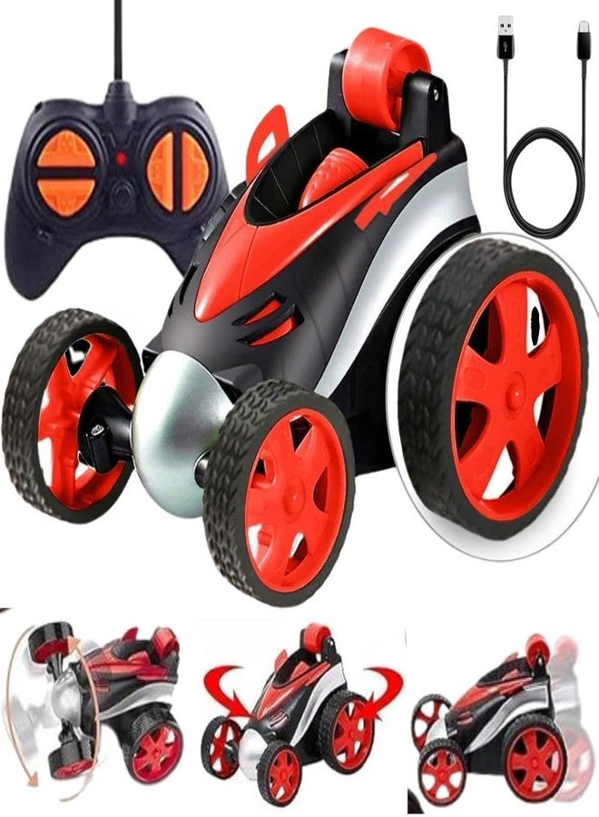 KIDZYMON® Remote Control Small Stunt Car, 360 Rotation, Charging, Safe C Type Charging, for Boys Age 4 to 12 Years - Pack fof 1 (Red Colour) - Image 1