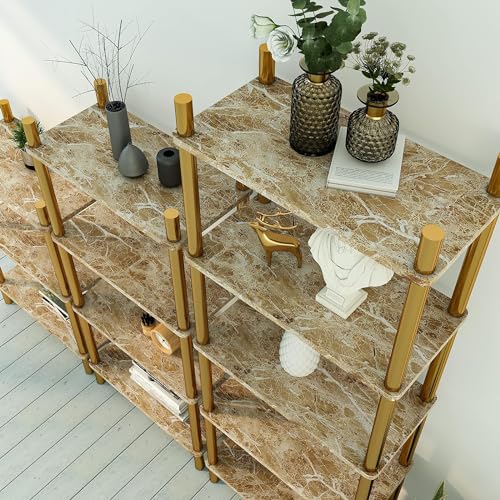 COSMOS STAR Marble Paper Sheet for Kitchen, Kitchen Wallpaper Vinyl Sheet, Oil Proof and Waterproof Wallpaper for Kitchen, Kitchen Wall Stickers Heat Resistant(24X60, Drk BRWN Marble) - Image 3