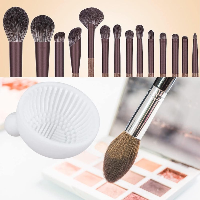 Luckam Portable Silicone Makeup Brush Cleaner Mat, 1Pcs Scrubber Tool for Effective Cleaning of Cosmetic Brushes (White) - Image 5