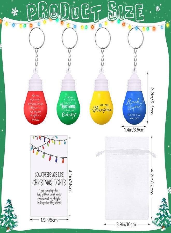 Landical 40 Set Coworkers Christmas Gifts Bulk Employee Appreciation Gift for Staff Team Teacher Light Bulb Stress Ball Keychain (4 Styles) - Image 3