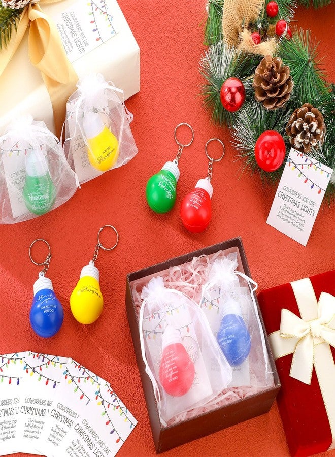 Landical 40 Set Coworkers Christmas Gifts Bulk Employee Appreciation Gift for Staff Team Teacher Light Bulb Stress Ball Keychain (4 Styles) - Image 5