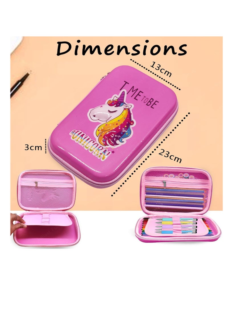 FunBlast Pencil Pouches for Girls Stylish, Unicorn Pencil Pouch for Girls - Pencil Pouches for Kids, Pencil Case for Girl, Multipurpose Zipper Pencil Case (Unicorn_Light Pink) - Image 3