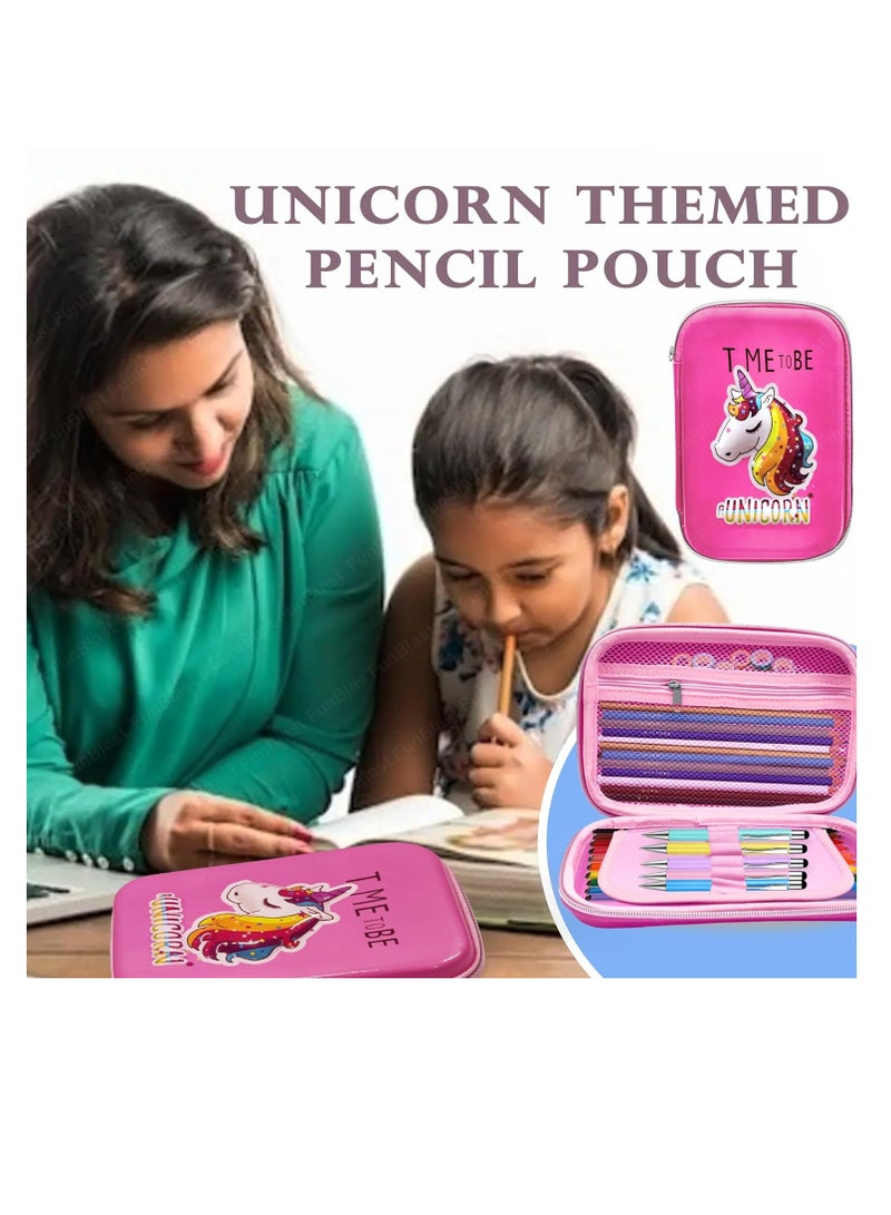 FunBlast Pencil Pouches for Girls Stylish, Unicorn Pencil Pouch for Girls - Pencil Pouches for Kids, Pencil Case for Girl, Multipurpose Zipper Pencil Case (Unicorn_Light Pink) - Image 4