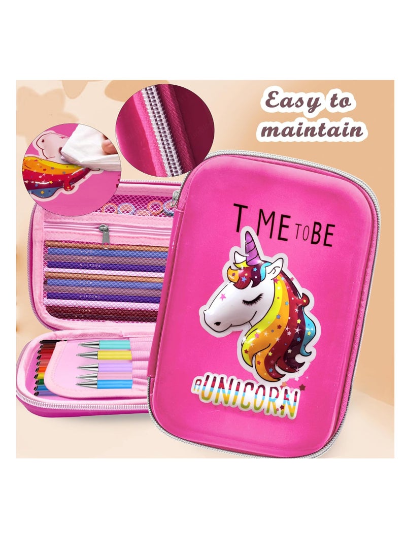 FunBlast Pencil Pouches for Girls Stylish, Unicorn Pencil Pouch for Girls - Pencil Pouches for Kids, Pencil Case for Girl, Multipurpose Zipper Pencil Case (Unicorn_Light Pink) - Image 5