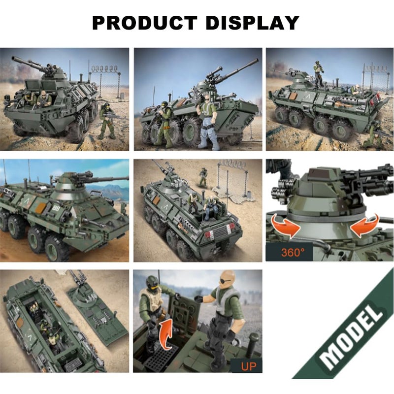 Ulanlan Ulanlan Special Forces Armored Vehicle with 3 Mini Action Figures and Military Weapons Accessories  SWAT Military Car Building Blocks with Toy Figures Playset for Kids  Toy Gifts for Boys 12+ 1512PCS  - Image 3