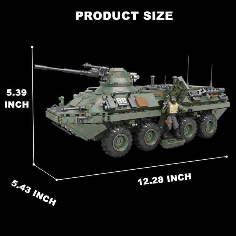 Ulanlan Ulanlan Special Forces Armored Vehicle with 3 Mini Action Figures and Military Weapons Accessories  SWAT Military Car Building Blocks with Toy Figures Playset for Kids  Toy Gifts for Boys 12+ 1512PCS  - Image 5