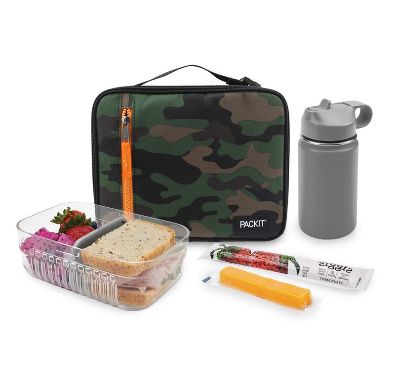 PackIt Freezable Classic Lunch Box, Camo, Built with EcoFreeze Technology, Collapsible, Reusable, Zip Closure With Zip Front Pocket and Buckle Handle, Perfect for Lunches - Image 5