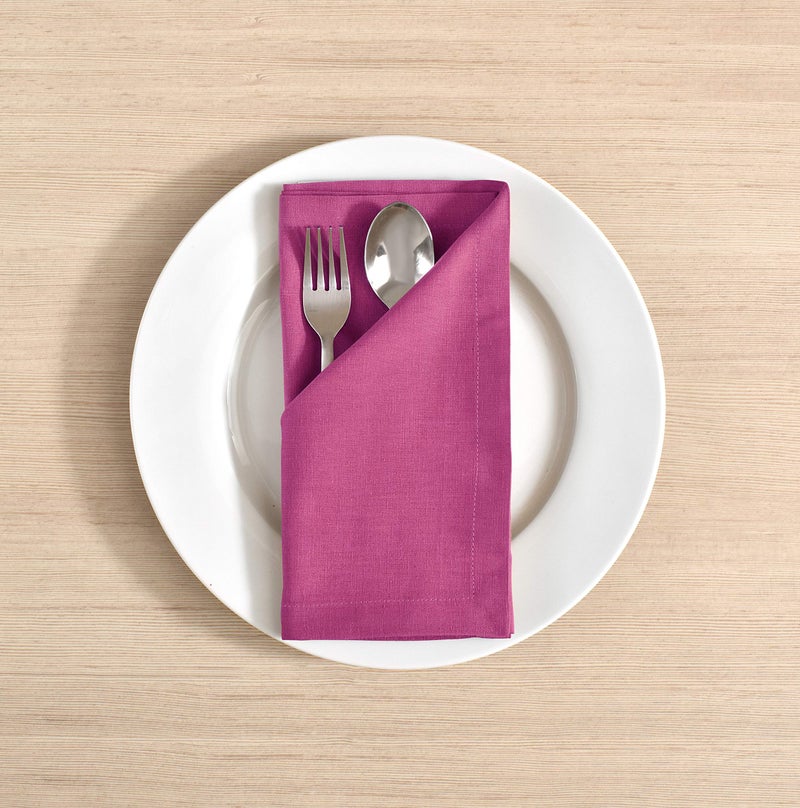 FINGERCRAFT Fingercraft Dinner Cloth Napkins  Cotton Linen Blend Fabric 12 Pack Easter Special  Premium Quality  Mitered Corners for Every Day Use Napkins are Pre Shrunk and Good Absorbency Magenta  - Image 2