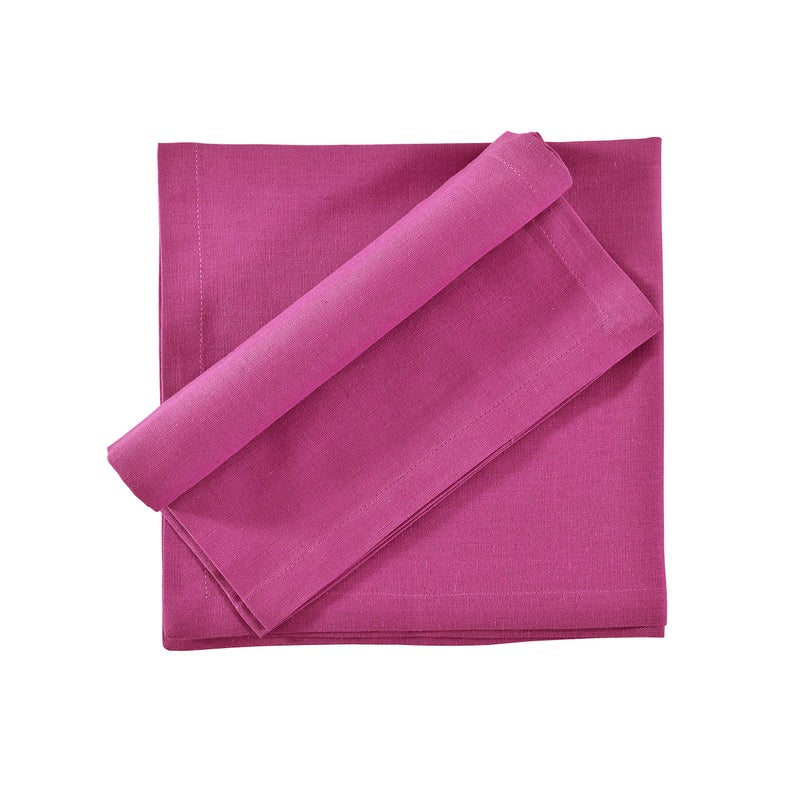 FINGERCRAFT Fingercraft Dinner Cloth Napkins  Cotton Linen Blend Fabric 12 Pack Easter Special  Premium Quality  Mitered Corners for Every Day Use Napkins are Pre Shrunk and Good Absorbency Magenta  - Image 3