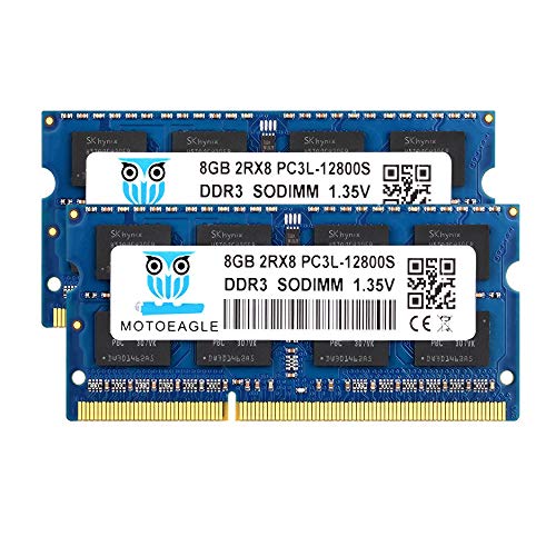 Motoeagle 8GB DDR3L-1600 SODIMM 16GB Kit (2x8GB) PC3L-12800S DDR3 1600Mhz 2Rx8 1.35V Dual Rank RAM for Laptop - Image 1
