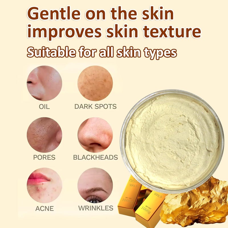 ECOLYTE+ La Parisienne Face Mud Mask with Gold - Spa Quality Exfoliating Treatment for Glowing Skin, 500g - Image 5